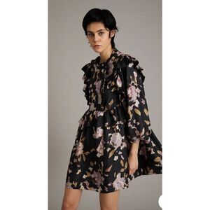 MUNTHE ANNER DRESS in Black Floral NWOT Size 38/ US 8